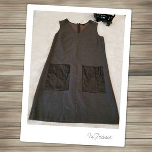 Ann Taylor Sleeveless Faux Leather Pockets Dress